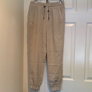Zara satin tan joggers